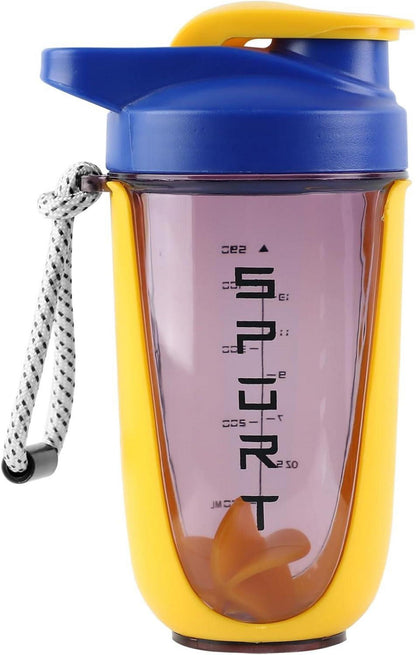 Protein Shaker 600ml mit Mixerkugel, Sieb, Mess-Skala & Auslaufsicher