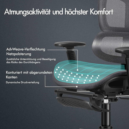 ALFORDSON Ergonomischer Bürostuhl mit 3D-Verstellbarer