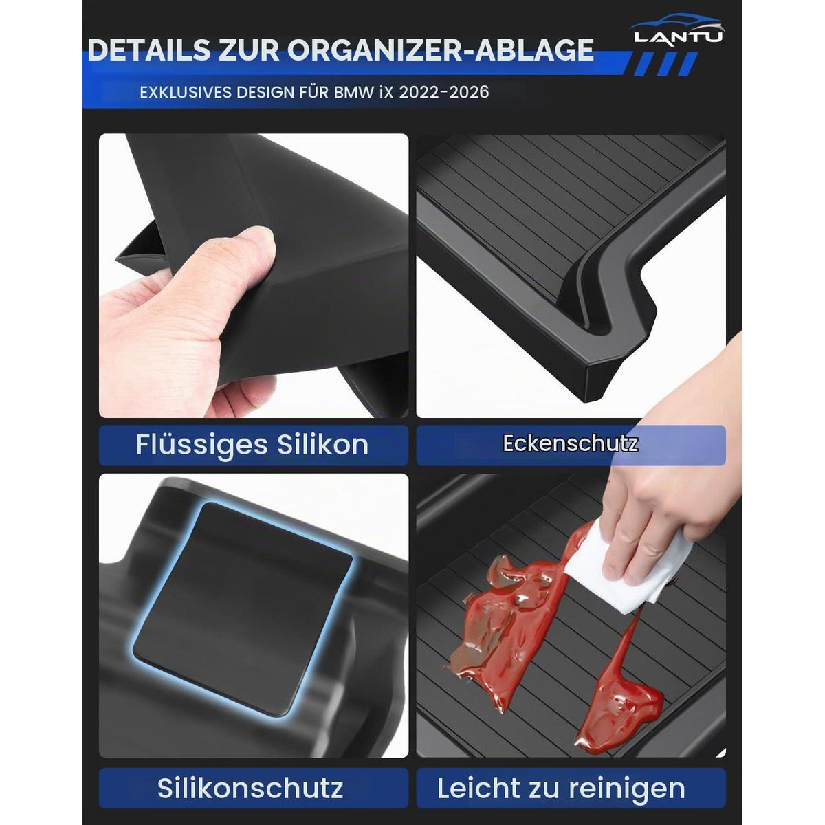 Mittelkonsole Organizer Tray für BMW iX 2022-2025