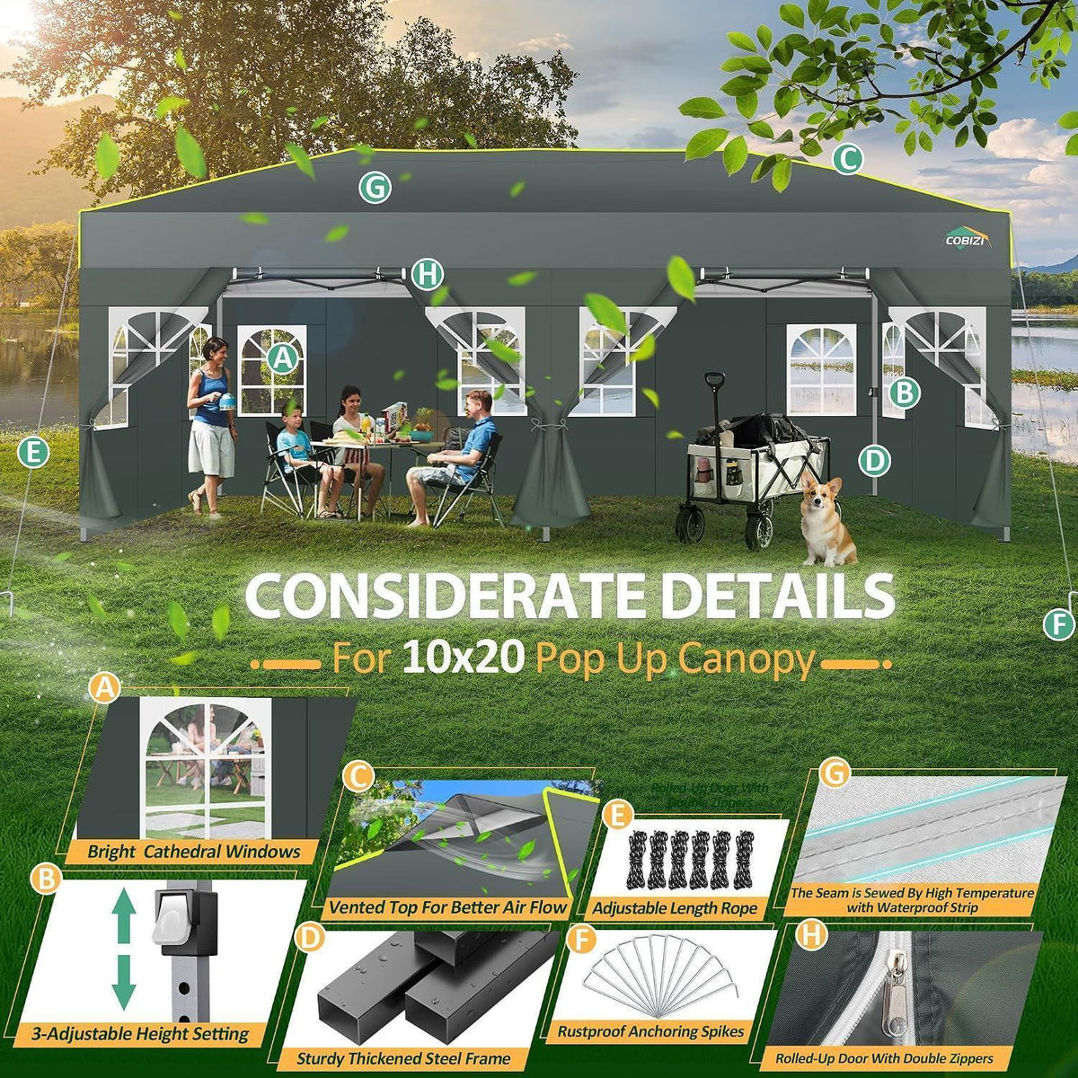 Faltpavillon 3x6m mit Seitenwänden – Partyzelt & Marktzel