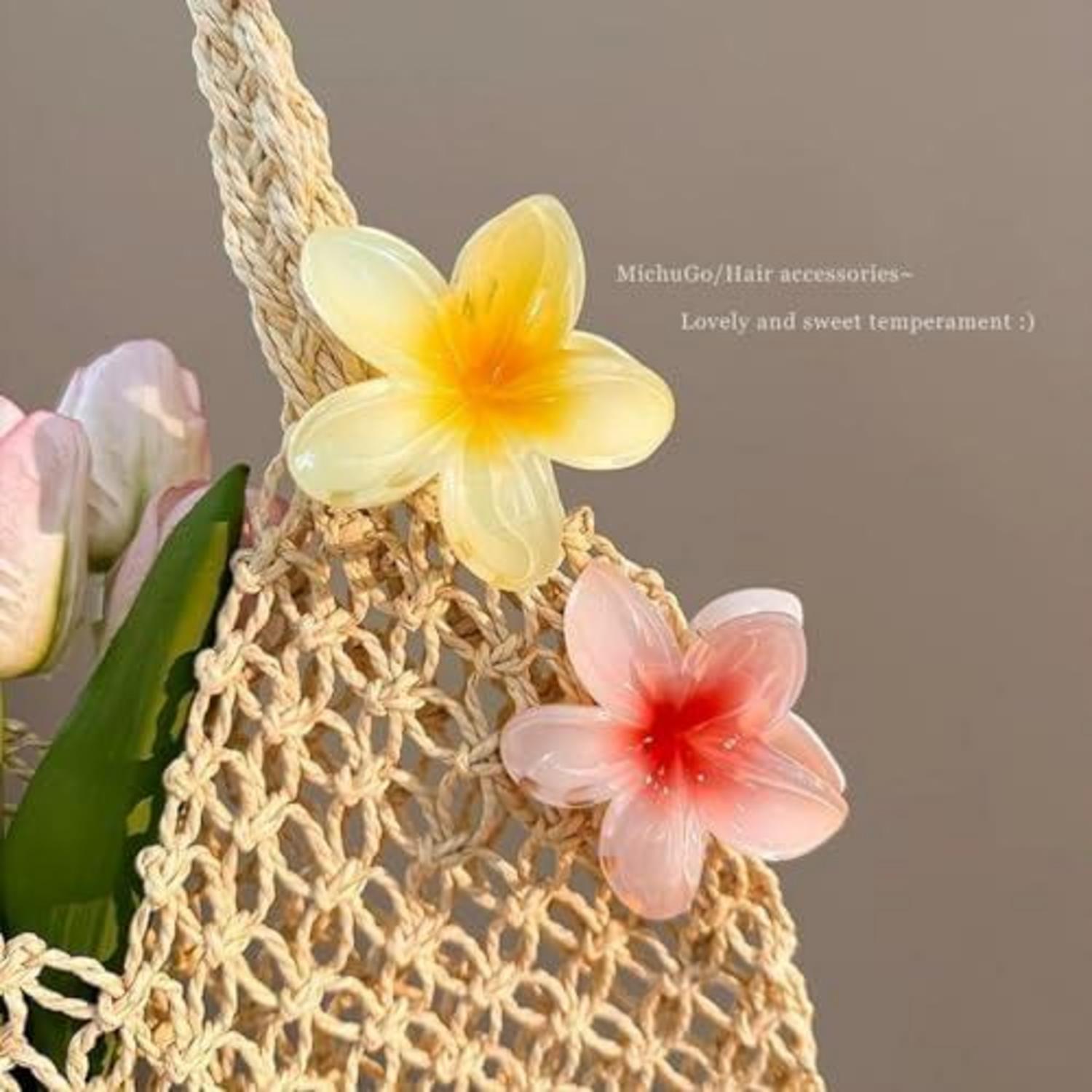Blumen-Haarklammern 8 Stück Acryl Flower Hair Clips Set