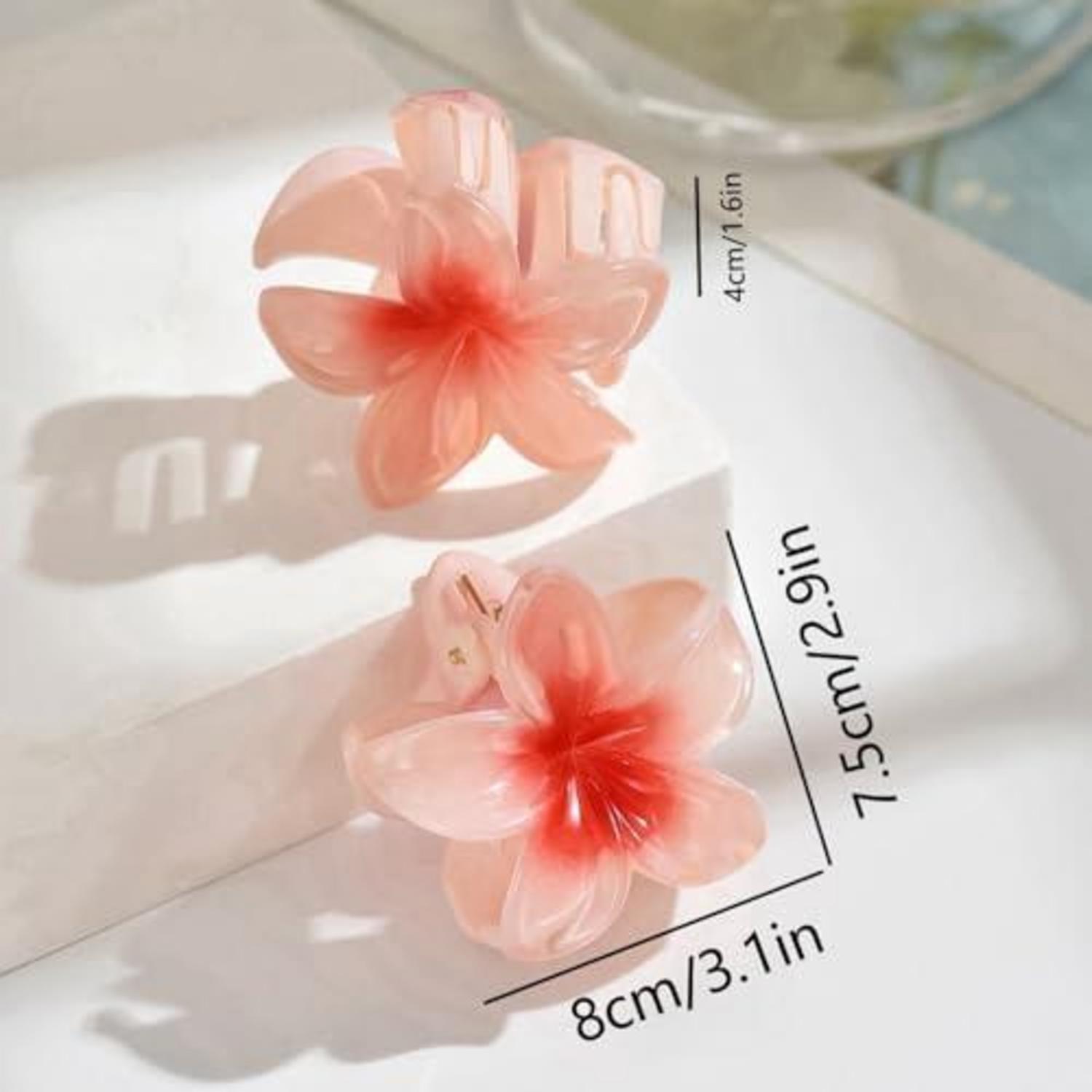 Blumen-Haarklammern, 8 Stück Acryl Hair Clips, Rutschfest & Starker