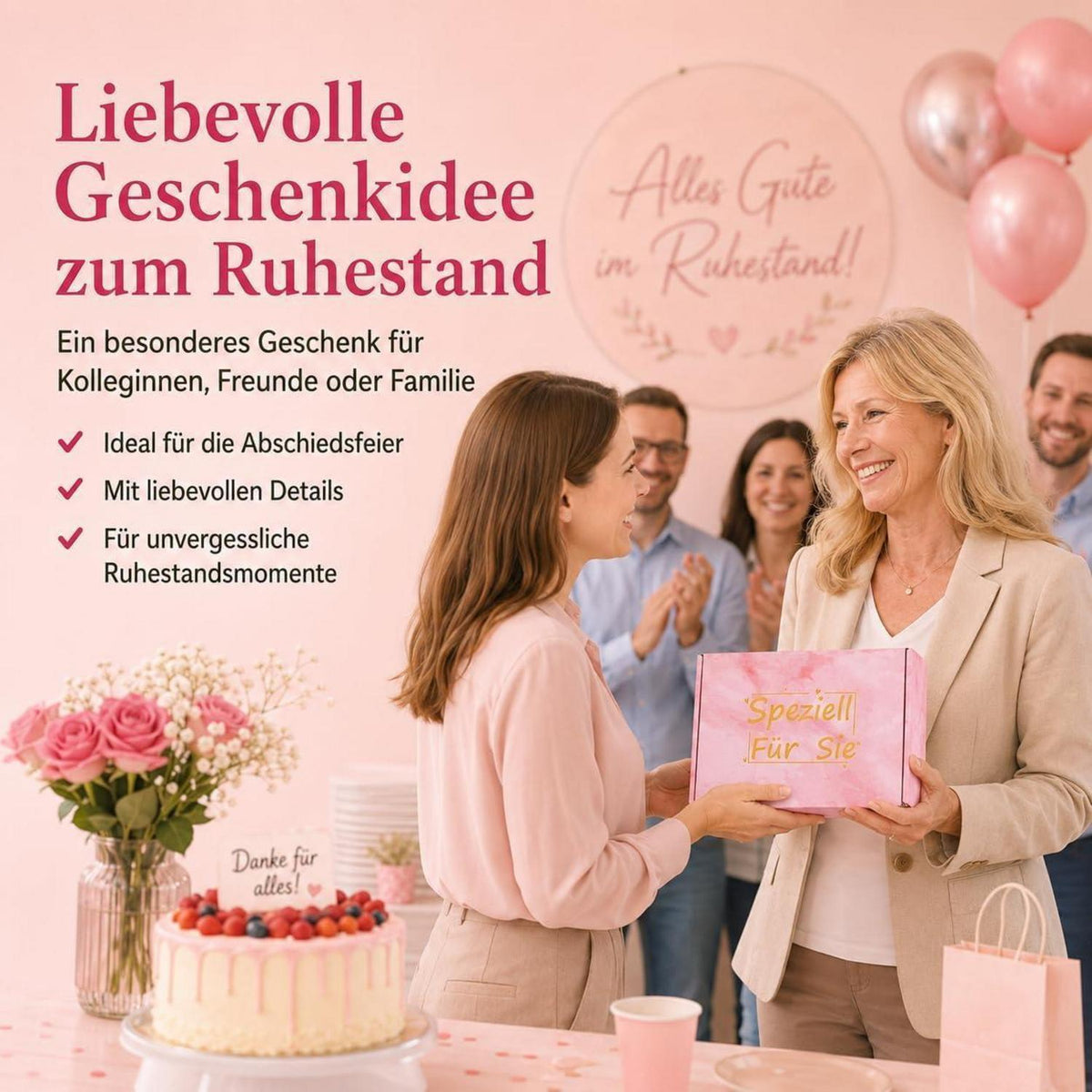 Ruhestand Geschenkset für Frau – Rosa & Gemütlich