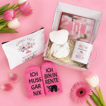 Ruhestand Geschenkset für Frau – Rosa & Gemütlich