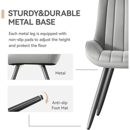 Moderner Esszimmerstuhl gepolstert – Grau, 2er Set