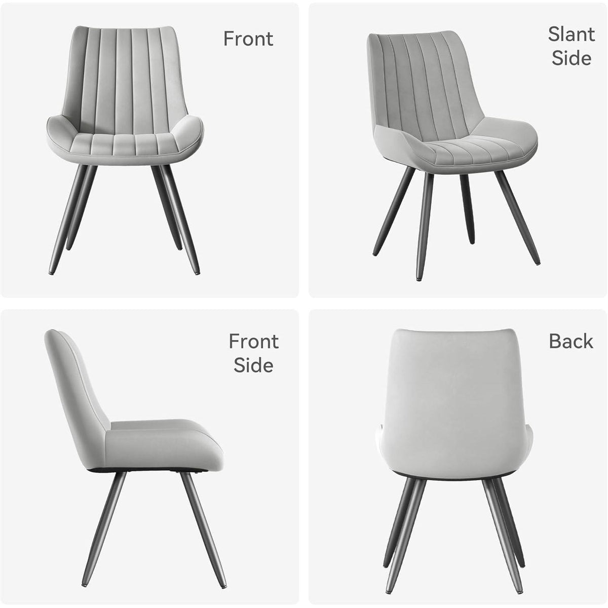 Moderner Esszimmerstuhl gepolstert – 6er Set Grau