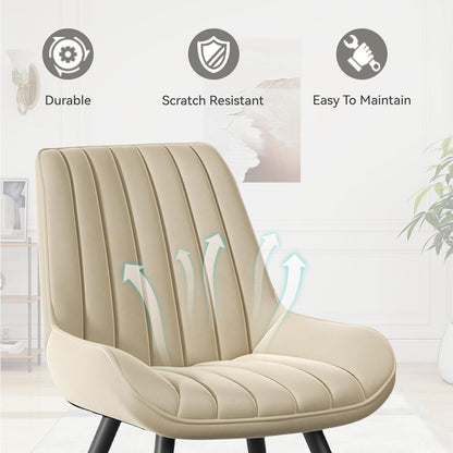 Moderner Esszimmerstuhl gepolstert – Beige, 4er Set