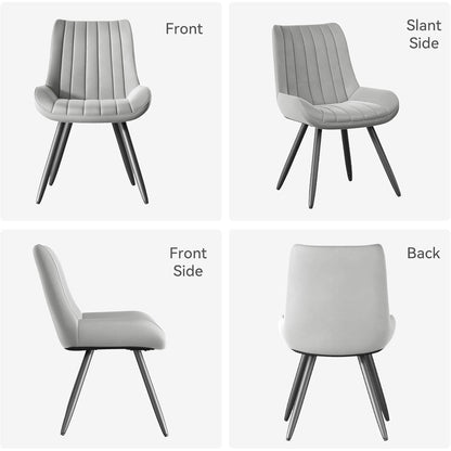 Moderner Esszimmerstuhl gepolstert – Grau, 4er Set
