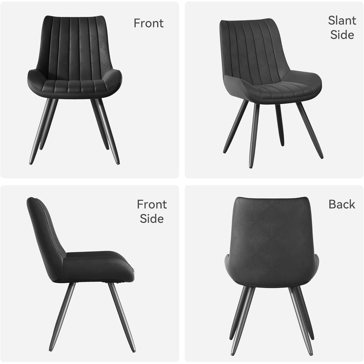 Moderner Esszimmerstuhl gepolstert – 2er Set Schwarz