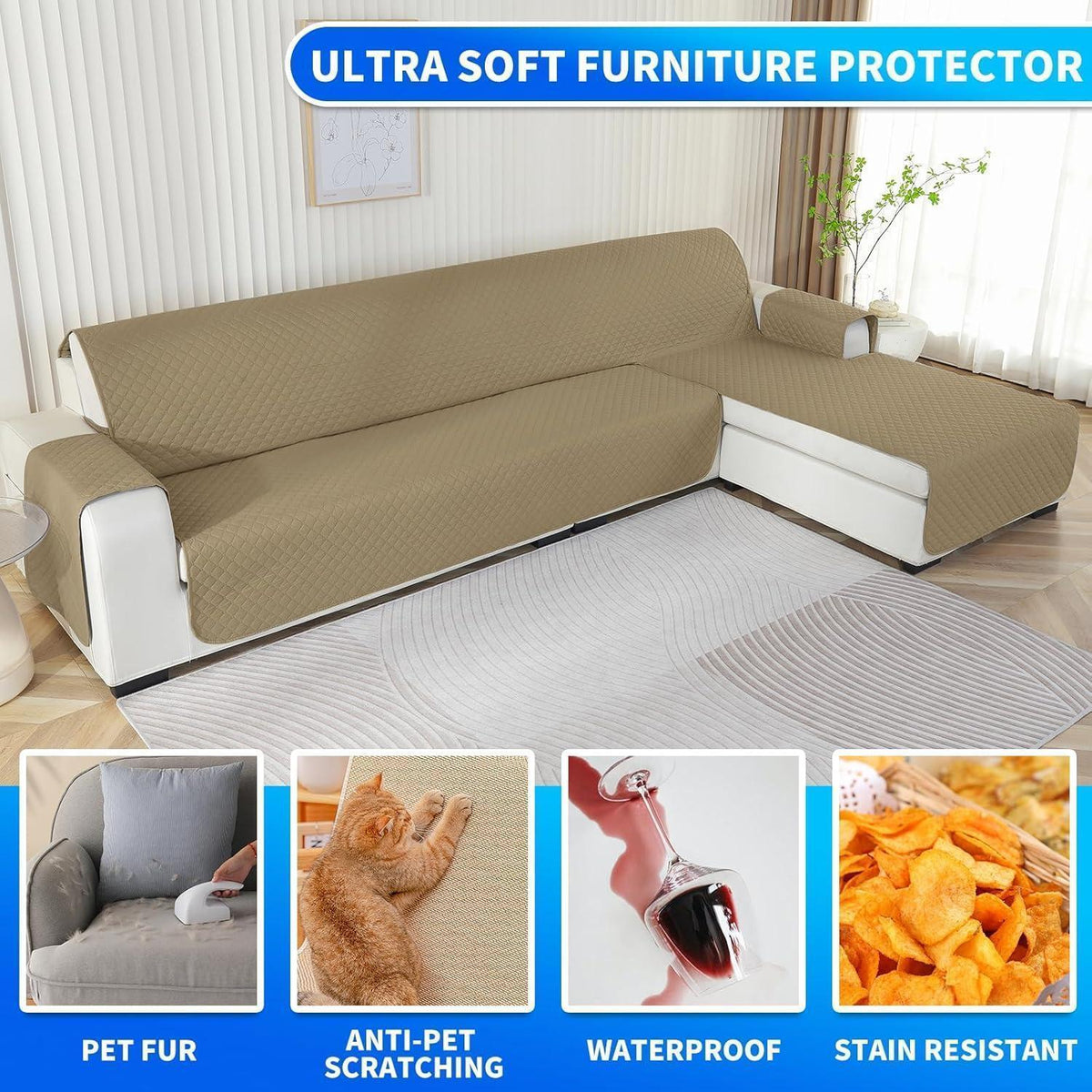 Wasserdichter Sofabezug L-Form 2 Sitzer – Schutz für Ihr Sofa