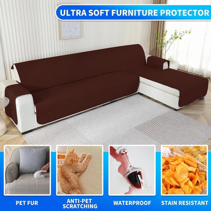 Wasserdichter Sofabezug L-Form 4 Sitzer, Ecksofa Überzug Anti-Rutsch