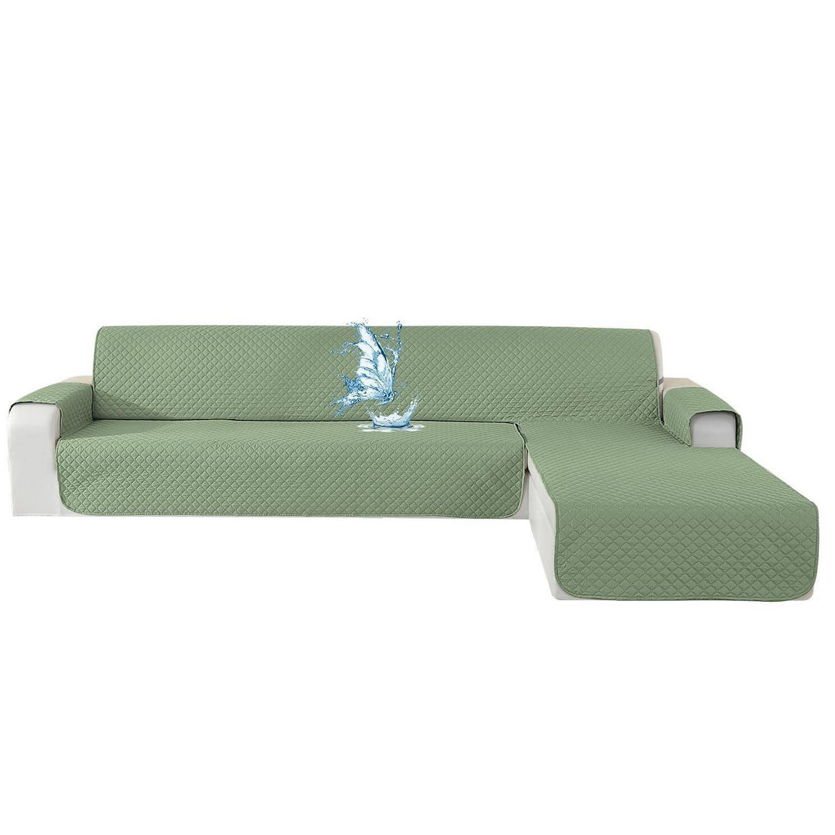 Wasserdichter Sofabezug L-Form 4 Sitzer, Hellgrün