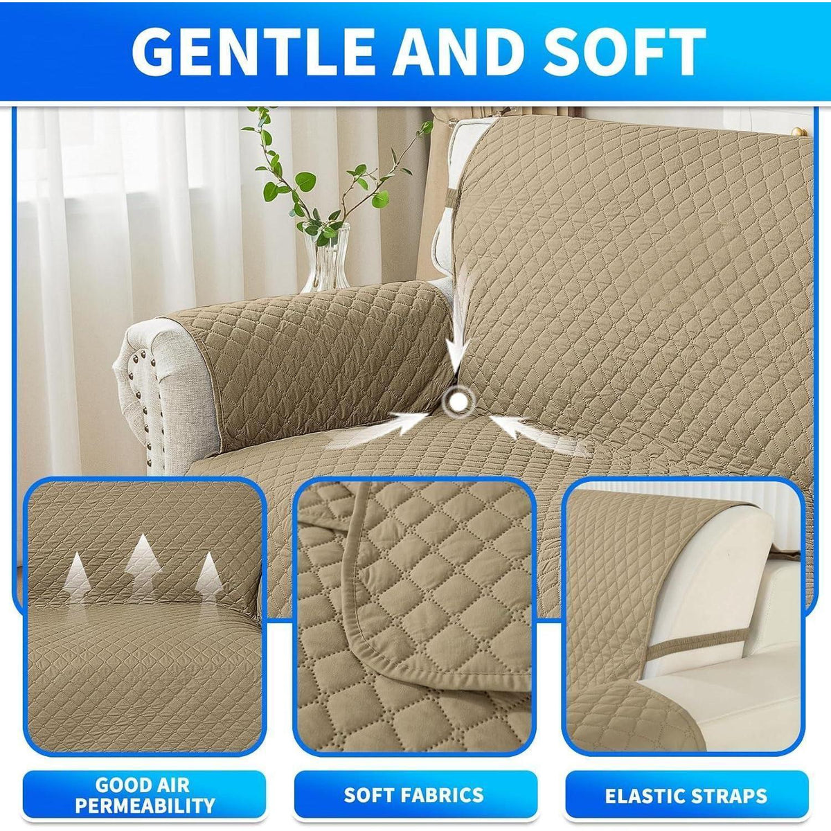 Wasserdichter Sofabezug L-Form 4 Sitzer, Ecksofa Überzug für Hunde & Katze