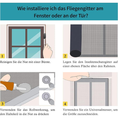Fliegengitter Fenster 150x3000cm Edelstahl – Insektenschutznetz