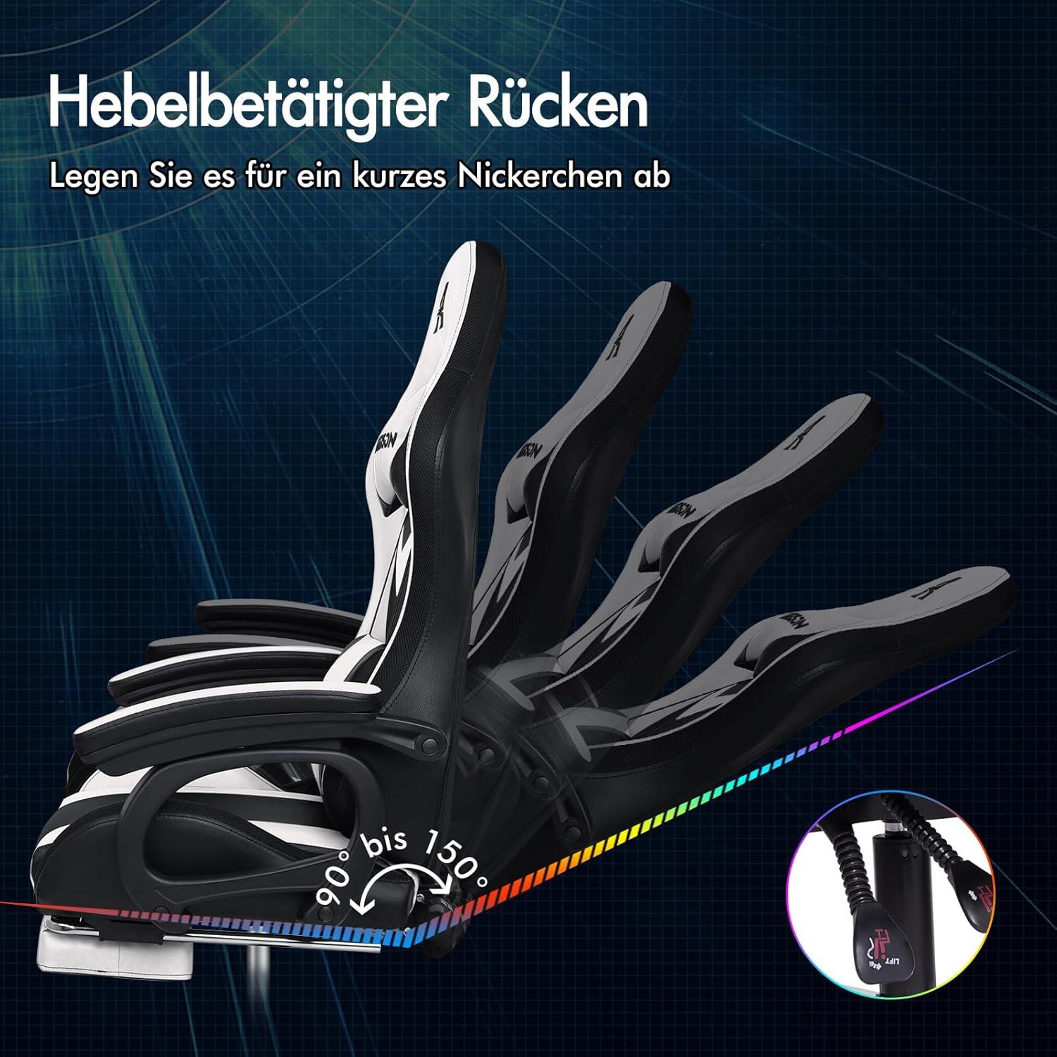 Gaming Stuhl mit 8-Punkt Massage RGB