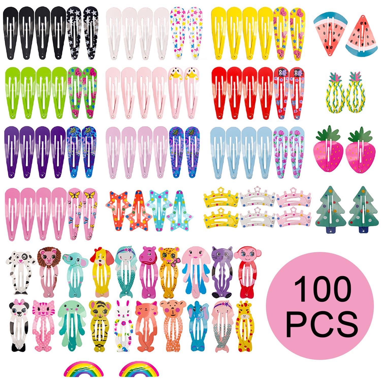 100 Stück Glitzer Haarspangen für Mädchen Haarclips Set