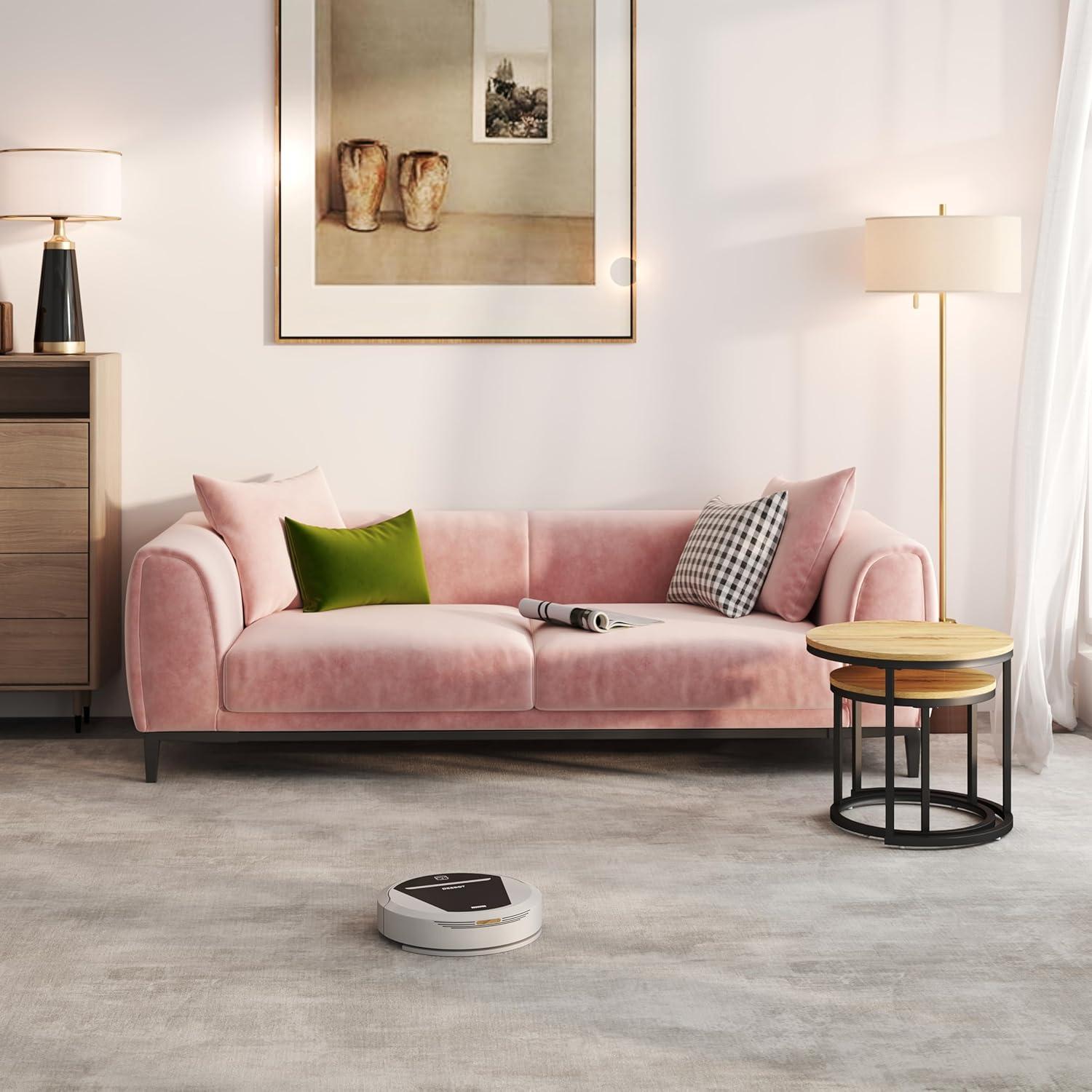 2er Set Runde Couchtische Eiche Holz Beistelltisch Satztische