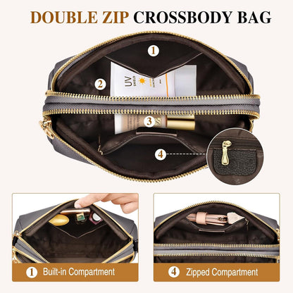 TEUEN Damen Kleine Umhängetasche Leder Crossbody Schultertasche