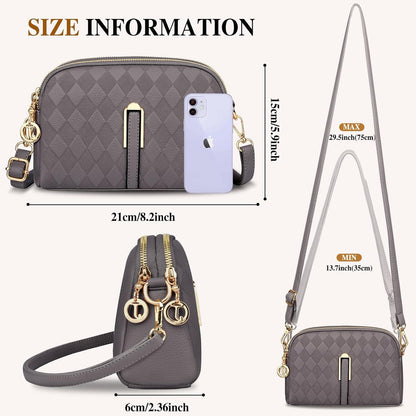 TEUEN Damen Kleine Umhängetasche Leder Crossbody Schultertasche