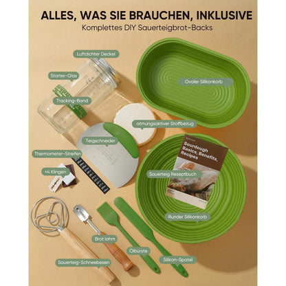 Sauerteig Starterset: Gärkörbchen, Gärglas & Zubehör