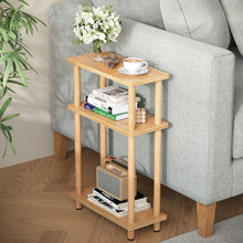 Schmaler Beistelltisch Holz 3 Etagen Stauraum 40x18x61.5CM Natur