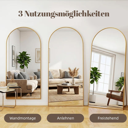 Ganzkörperspiegel Bogen 180x80 cm – Stand- & Wandspiegel Gold