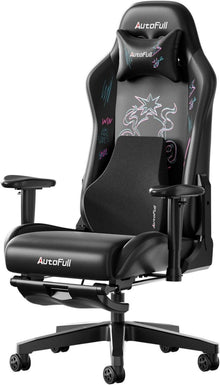 Ergonomischer Gaming-Stuhl mit Fußstütze, Punk-Graffiti Design