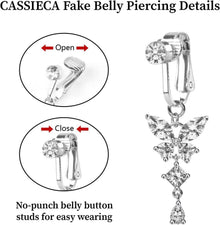 Kristall Fake Bauchnabelpiercing Blumen Anhänger