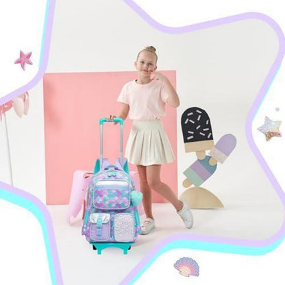 Rollrucksack für Mädchen mit Einhorn – 17 Zoll Reisegepäck