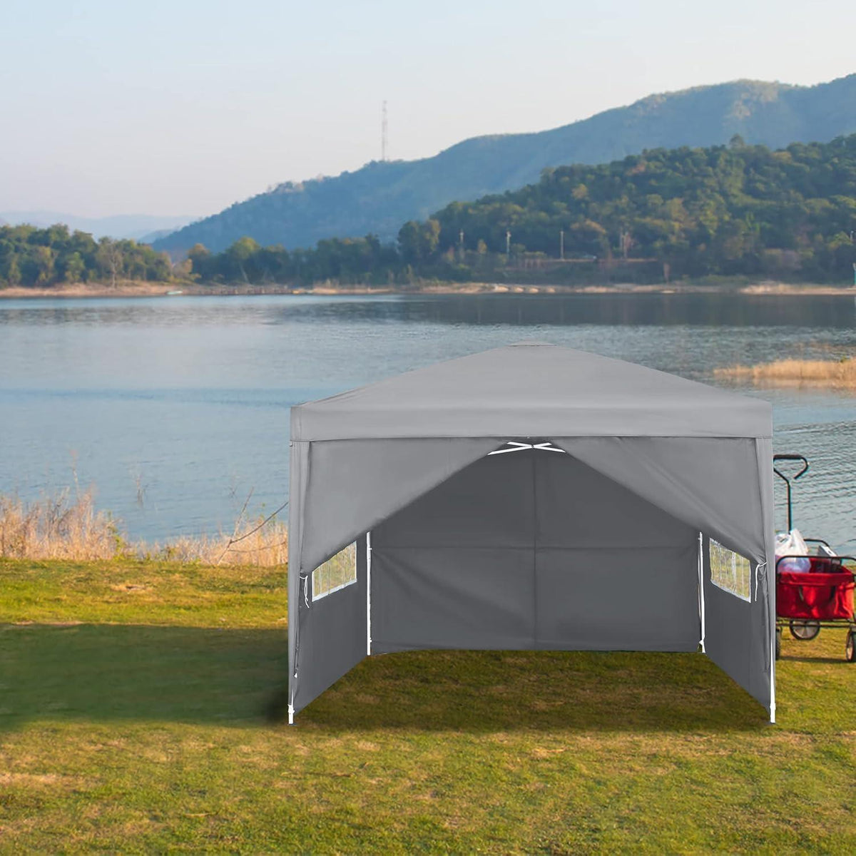 Wasserdichter Faltpavillon 2.5x2.5m mit Seitenteilen & UV-Schutz