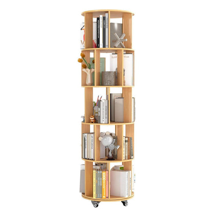 Drehbares Bücherregal 165,5 cm – 5 Etagen, Eckregal & Mobil