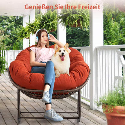 2x Schaukelstuhl Set – Bequemer Papasan Sessel für Terrasse & Wohnzimmer