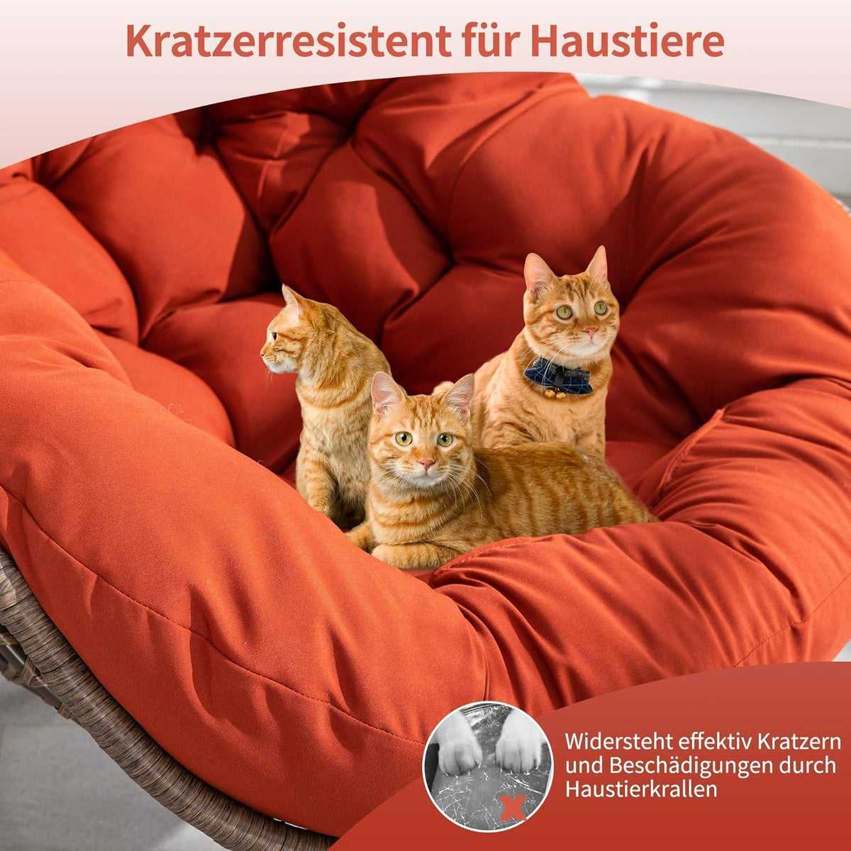 2x Schaukelstuhl Set – Bequemer Papasan Sessel für Terrasse & Wohnzimmer