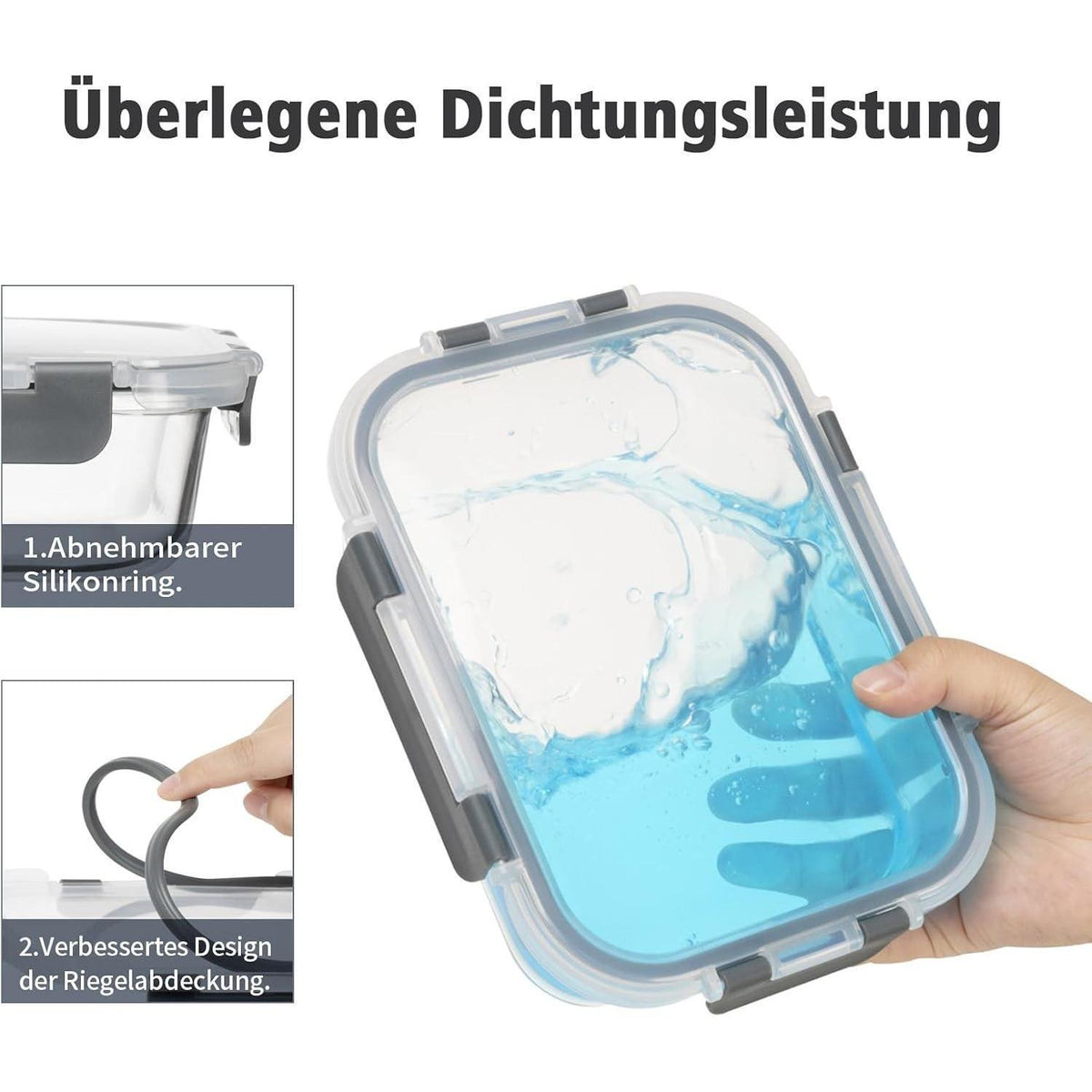 18tlg. Glas Frischhaltedosen Set luftdicht & auslaufsicher