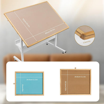 Puzzletisch mit LED-Licht und Höhenverstellung, Holzplateau, 5