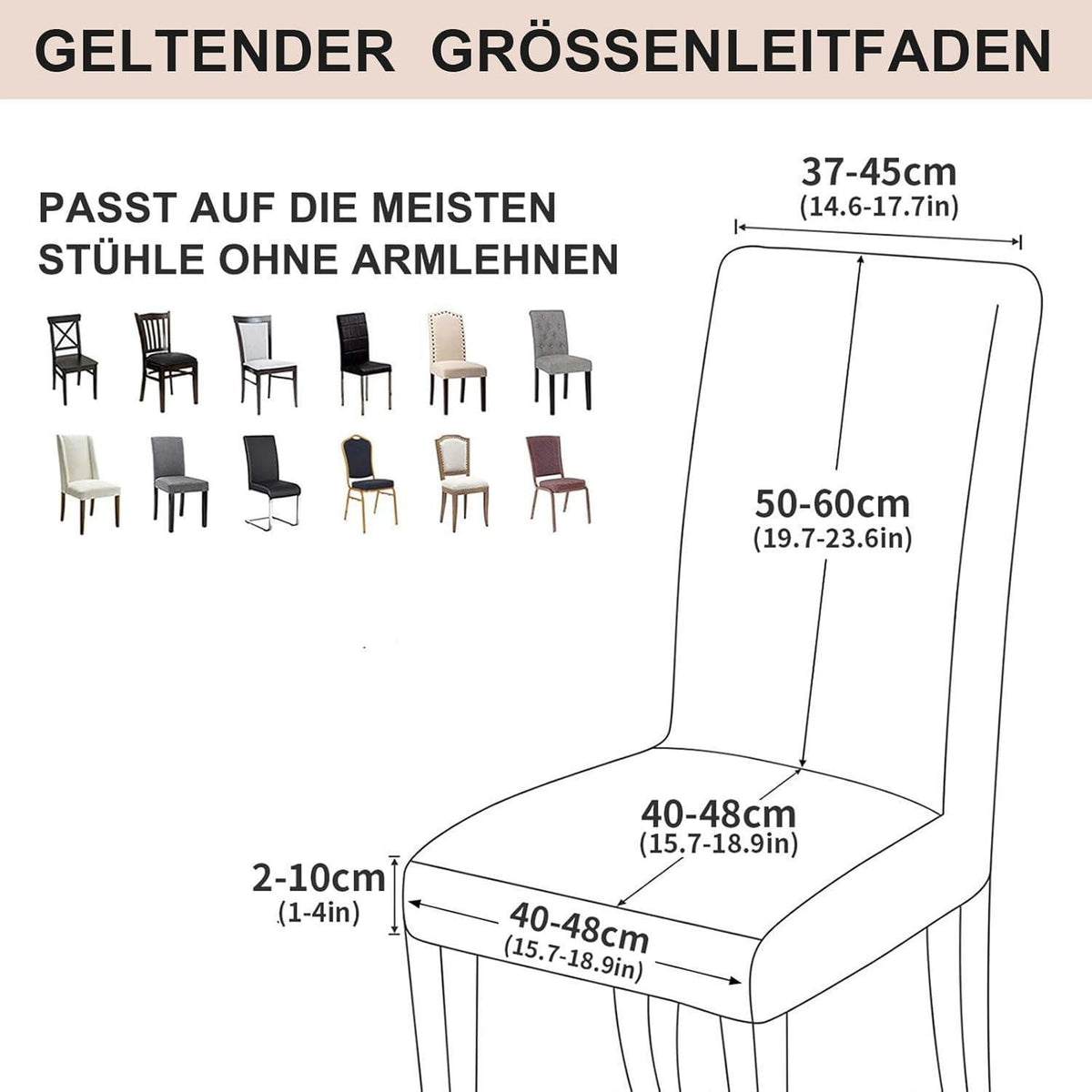 Sämischleder Stuhlhussen 6er Set – Stretchbezüge für Stühle