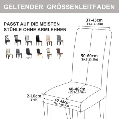 Stretch Stuhlhussen Set 4er Grau – Abnehmbar & Waschbar