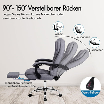 Bürostuhl Massagefunktion ergonomisches Design große Sitzpolsterung