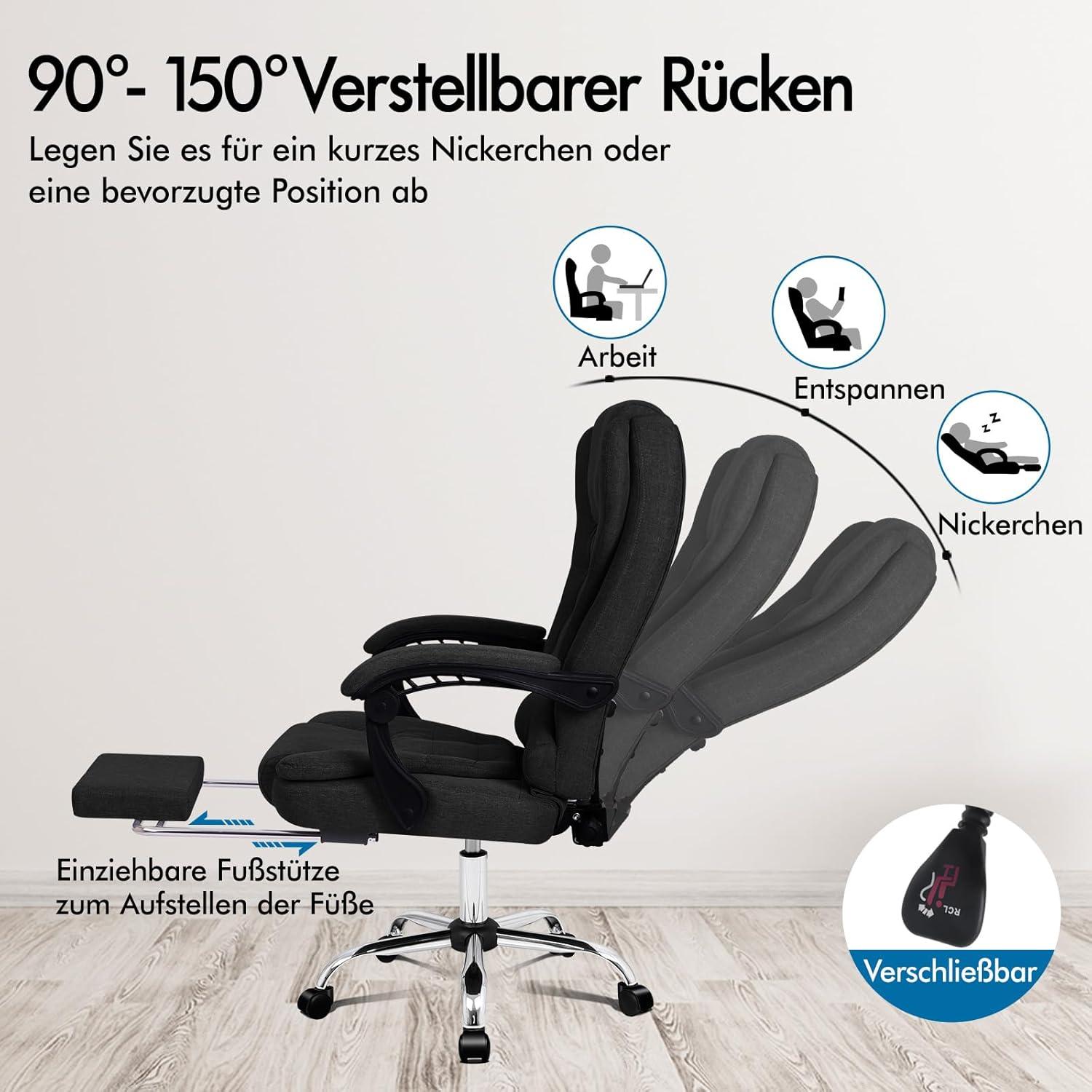 Bürostuhl Massagefunktion ergonomisches Design große Sitzpolsterung