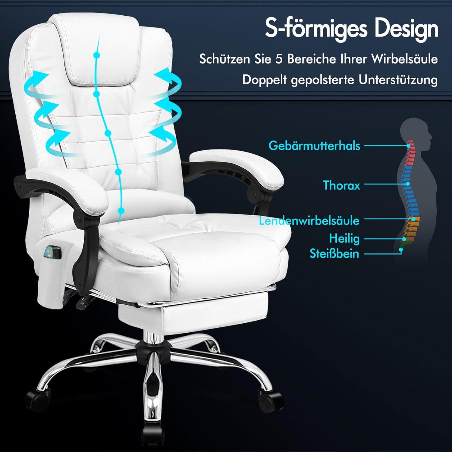 ALFORDSON Bürostuhl mit Massagefunktion und ergonomischem