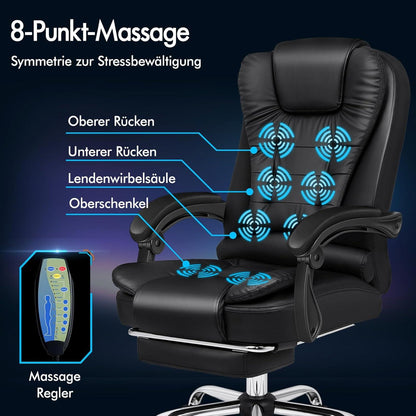 Ergonomischer Bürostuhl mit Massagefunktion und Lendenwirbelstütze