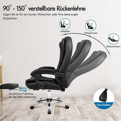 Moderner ALFORDSON Bürostuhl mit Massagefunktion & Lendenwirbelstütze