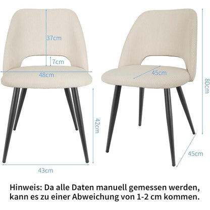 Esszimmerstühle 4er Set, Samt, Beige – Modern & Komfortabel