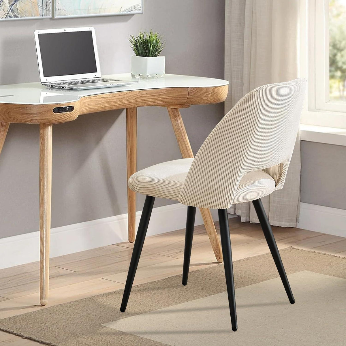 Esszimmerstühle 4er Set, Samt, Beige – Modern & Komfortabel