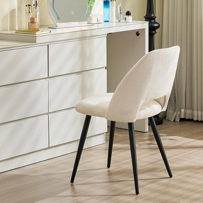 Esszimmerstühle 4er Set, Samt, Beige – Modern & Komfortabel