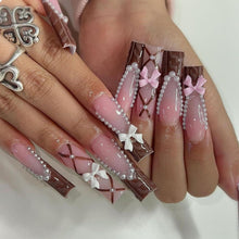 Französische Spitze Nagel Falsche Nägel Set 24 Stück - Stil-15