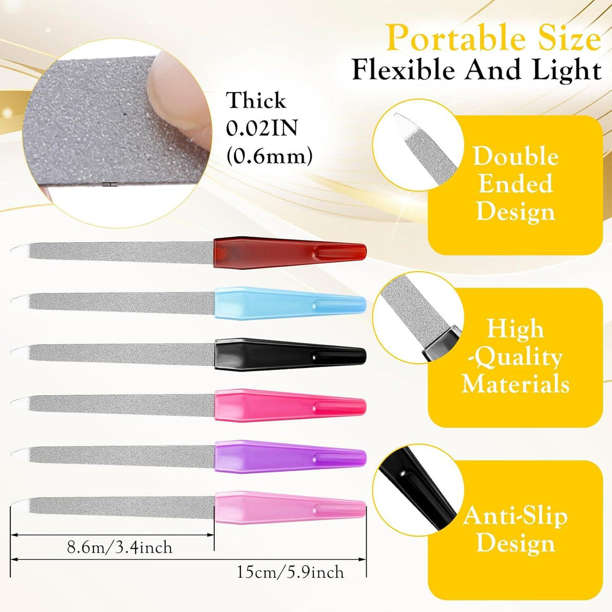 6er Set Nagelfeilen Naturnägel Maniküre Pediküre Gelnägel