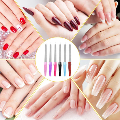 6er Nagelfeilen Set für Maniküre und Pediküre Naturnägel Gelnägel Schwarz