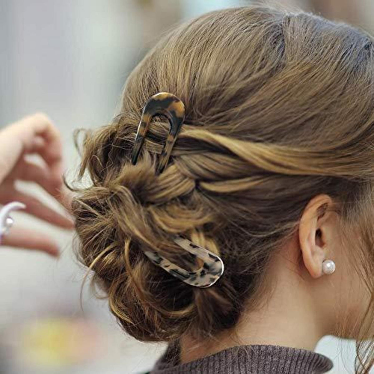 2er Set französische Haarnadeln Chignon U-förmig für Frauen