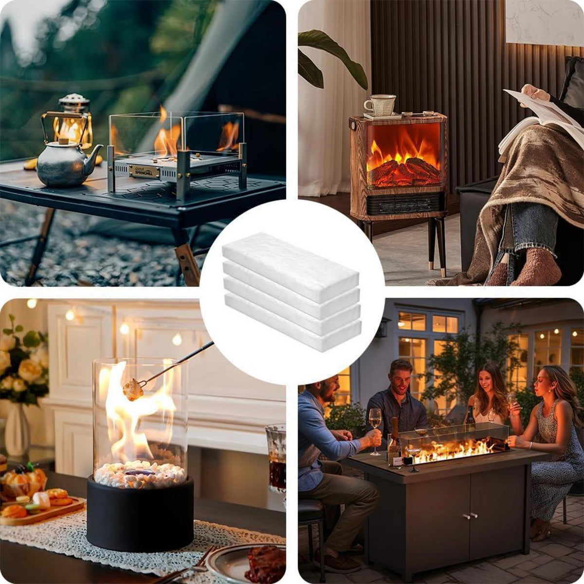 Keramikschwamm Set für Bioethanol Kamin – 4 Stück